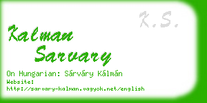 kalman sarvary business card